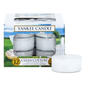 Yankee Candle Aromatické čajové sviečky Clean Cotton 12 x 9,8 g