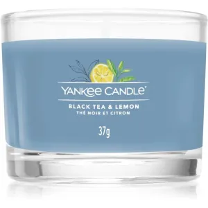 Yankee Candle Votívna sviečka v skle Black Tea & Lemon 37 g