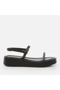 Yaya by Hotiç Women's Black Flat Sandals
