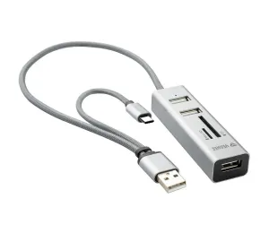 Yenkee Yenkee - USB 2.0 a USB-C OTG rozbočovač a čítačka kariet