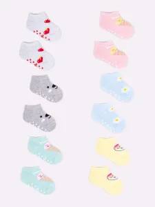Yoclub Kids's Girls' Ankle Cotton Socks Patterns Colours 6-pack SKS-0089G-AA0A #2763938