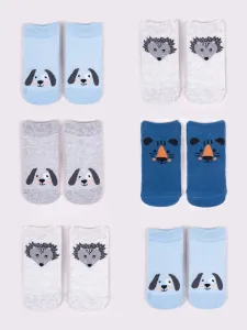 Yoclub Kids's Boys' Ankle Thin Cotton Socks Patterns Colours 6-pack SKS-0072C-AA00 #2828085