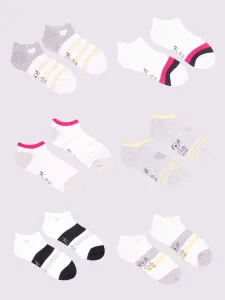 Yoclub Kids's Girls' Ankle Cotton Socks Patterns Colours 6-pack SKS-0008G-AA00-002 #714167