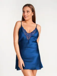Yoclub Woman's Satin Nightgown PIS-0008K-1900 Navy Blue