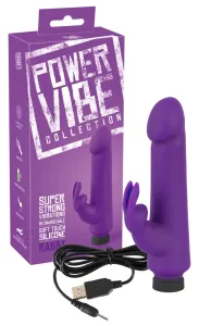 /You2Toys - Power Vibe Rabby – nabíjací vibrátor s ramienkom na klitoris (tmavofialový)