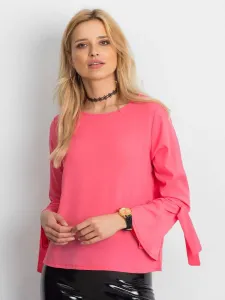 Blouse with flared tied sleeves coral #7699681