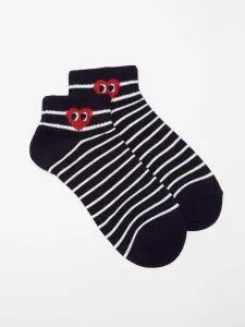 Striped socks with red heart black