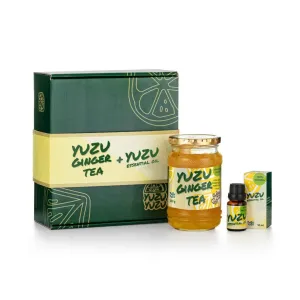 Yuzu Tea Harmony box pre zdravie a duševnú rovnováhu - Yuzu Ginger Tea, 500g + 100% YUZU Essential Oil, 10 ml