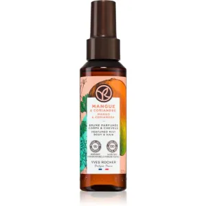 Yves Rocher Bain de Nature parfumovaný sprej na telo a vlasy pre ženy Mango & Coriander 100 ml
