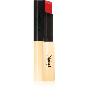 Yves Saint Laurent Rouge Pur Couture The Slim tenký zmatňujúci rúž s koženým efektom odtieň 13 Original Coral 2,2 g