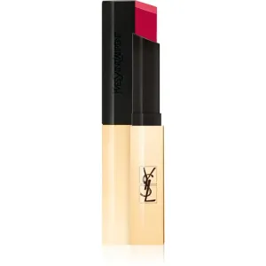 Yves Saint Laurent Rouge Pur Couture The Slim tenký zmatňujúci rúž s koženým efektom odtieň 15 Fuchsia Atypique 2,2 g