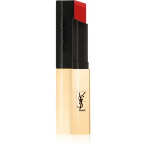 Yves Saint Laurent Rouge Pur Couture The Slim tenký zmatňujúci rúž s koženým efektom odtieň 28 True Chili 2,2 g