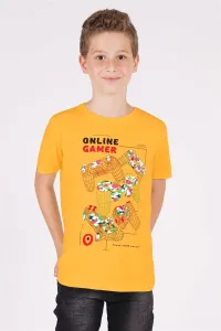 zepkids Boys' Mustard-colored Crewneck Play Arms Printed T-Shirt #7823756