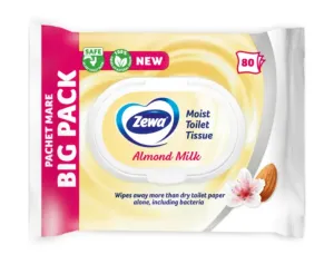 ZEWA Almond Milk vlhčený toaletný papier Big Pack (80 ks) #5202460