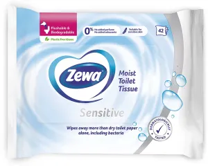 ZEWA Sensitive vlhčený toaletný papier (42 ks)