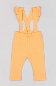Detské bavlnené nohavice zippy oranžová farba, jednofarebné