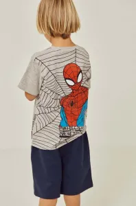 Detské bavlnené tričko zippy x Spiderman šedá farba, s potlačou