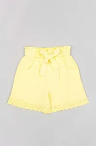 Detské krátke nohavice zippy žltá farba, jednofarebné