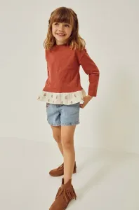 Detské tričko s dlhým rukávom zippy červená farba