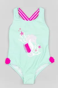 Jednodielne plavky pre bábätká zippy tyrkysová farba #8479071