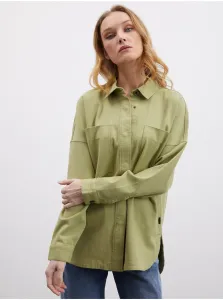 Svetlo zelená dámska vrchná oversize košeľa ZOOT.lab Becca #5729652
