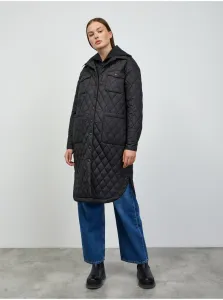 Čierny dámsky prešívaný ľahký kabát s golierom ZOOT.lab Sienna #1070524