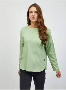 Svetlozelené dámske basic tričko s dlhým rukávom ZOOT.lab Bambie #605324