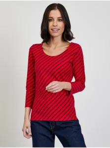 Červené dámske pruhované tričko ZOOT Karin #602265