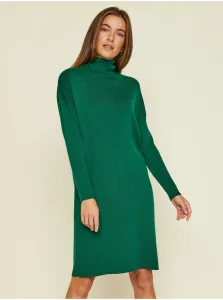 Tmavozelené dámske svetrové šaty s rolákom ZOOT Baseline Ellie #5567788