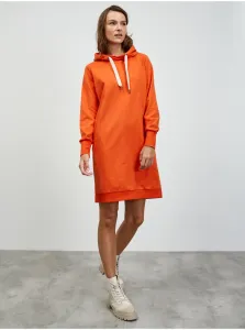 Oranžové mikinové basic šaty s kapucňou ZOOT.lab Kirsten