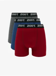 Sada troch pánskych boxeriek v šedej, modrej a červenej farbe ZOOT.lab #604290