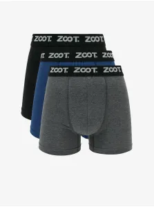 Sada troch pánskych boxeriek v čiernej, modrej a šedej farbe ZOOT.lab #604294