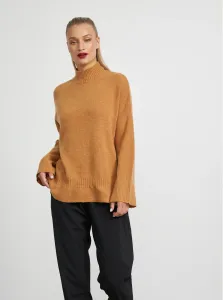 Hnedý dámsky voľný sveter s prímesou vlny METROOPOLIS Belen #603054