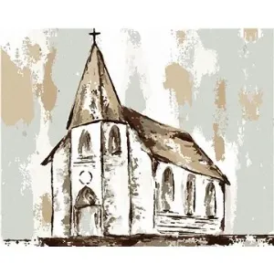 Abstraktný kostol (Haley Bush), 80 × 100 cm, vypnuté plátno na rám