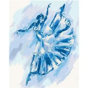Abstraktná modrá baletka, 40 × 50 cm, bez rámu a bez vypnutia plátna