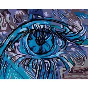 Abstraktné modré oko, 80 × 100 cm, bez rámu a bez vypnutia plátna