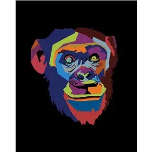 Abstraktné pop-art opice na čiernom pozadí, 40 × 50 cm, bez rámu a bez vypnutia plátna