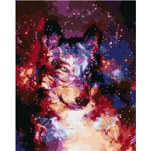 Abstraktný vlk vo vesmíre, 80 × 100 cm, bez rámu a bez napnutia plátna