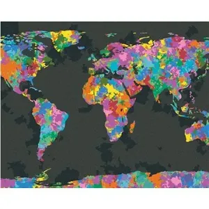 Farebná mapa sveta, 40 × 50 cm, bez rámu a bez vypnutia plátna