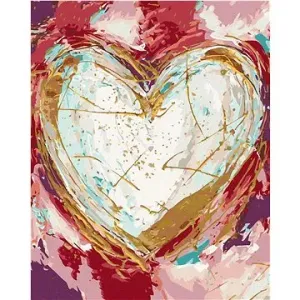 Biele srdce na farebnom pozadí (Haley Bush), 40×50 cm, bez rámu a bez vypnutia plátna