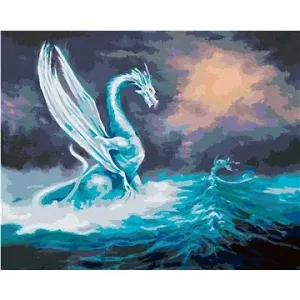 Mocný drak a Morská panna, 80 × 100 cm, plátno napnuté na rám