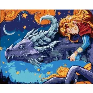Zlatovláska spiaca na drakovi, 40×50 cm, bez rámu a bez vypnutia plátna