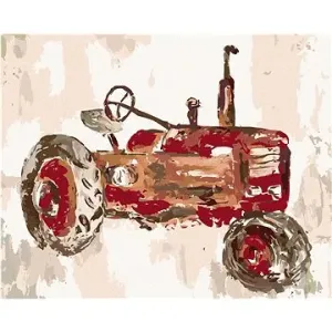 Červený traktor (Haley Bush), 80 × 100 cm, bez rámu a bez napnutia plátna