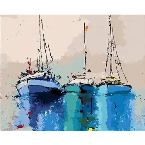 Modré jachty, 40×50 cm, bez rámu a bez vypnutia plátna