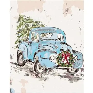 Vianočné auto (Haley Bush), 40 × 50 cm, bez rámu a bez napnutia plátna