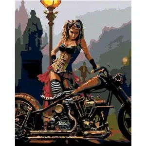 Maľovanie podľa čísel – Drsné dievča s motorkou