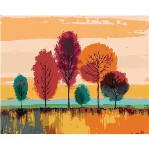 Farebné stromy, 40×50 cm, bez rámu a bez vypnutia plátna