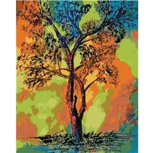 Farebný strom, 80 × 100 cm, bez rámu a bez napnutia plátna