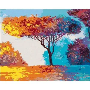 Krásny farebný strom v lese, 40×50 cm, bez rámu a bez vypnutia plátna