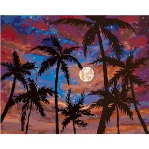 Mesiac medzi palmami, 80 × 100 cm, bez rámu a bez napnutia plátna